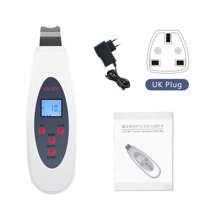 Ultrasonic Skin Scrubber - Professional Deep Pore Cleansing & Lifting Tool Scrubs Treatments LW006-UK Tidesmit