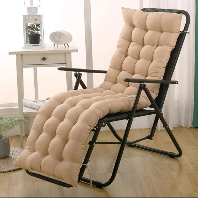 Solid Color Cushion Recliner Chair Cushion Thick Seat Cushion Rattan Chair Sofa Long Cushion Garden Chair Cushion Tatami Mat