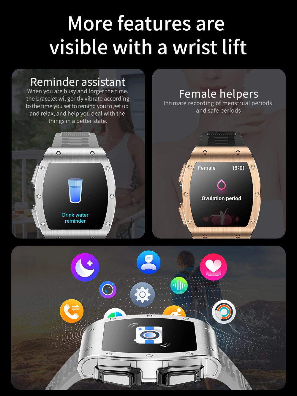 Jm09 2-in-1 TWS Smart Watch Wireless Earphones IP67 Waterproof Blood Oxygen Monitor Compass for Men's Sports Smartwatch Earbuds Tidesmit