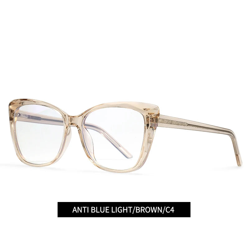 Monture Lunettes Chic Floral Cateye Women High Quality Eyewear Luxury Blue Light Filter Plastic 2023 Optical Frames Eyeglasses