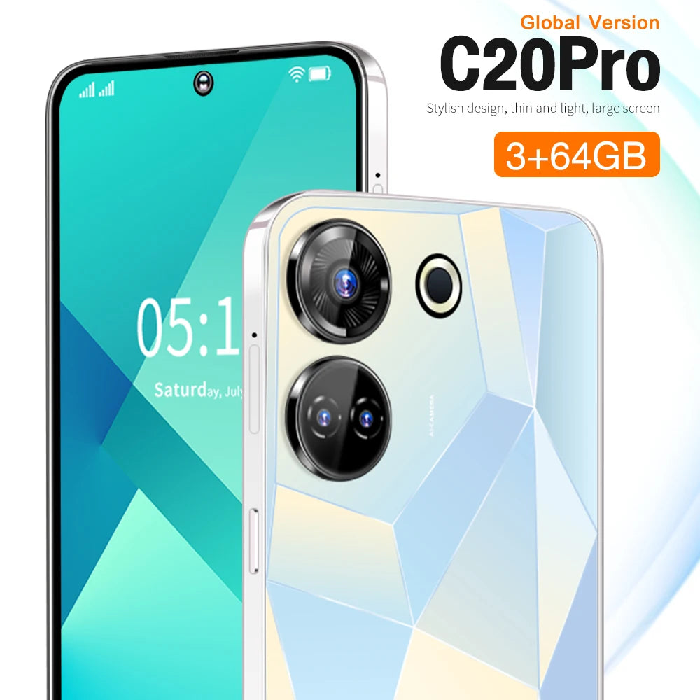 Popular Smart Phone C20pro Android Lock Screen Positioning Dual Card Dual Smart Touch Phone Tidesmit