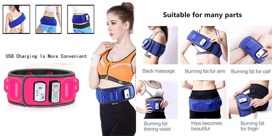 Vibration Abdominal Massage Belt for Waist Slimming - Tidesmit EU Plug Relaxation Treatment Tidesmit