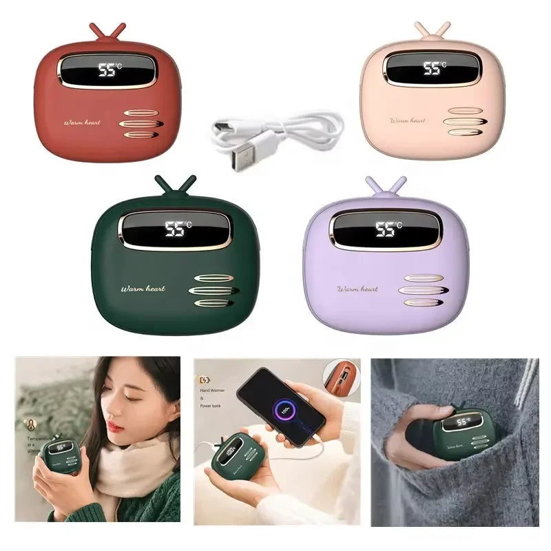 Power bank charger-New Arrive New Trending Hand Warmer Power Station 2 in 1 USB Portable Mini Digital Display Gifts Power Banks Tidesmit