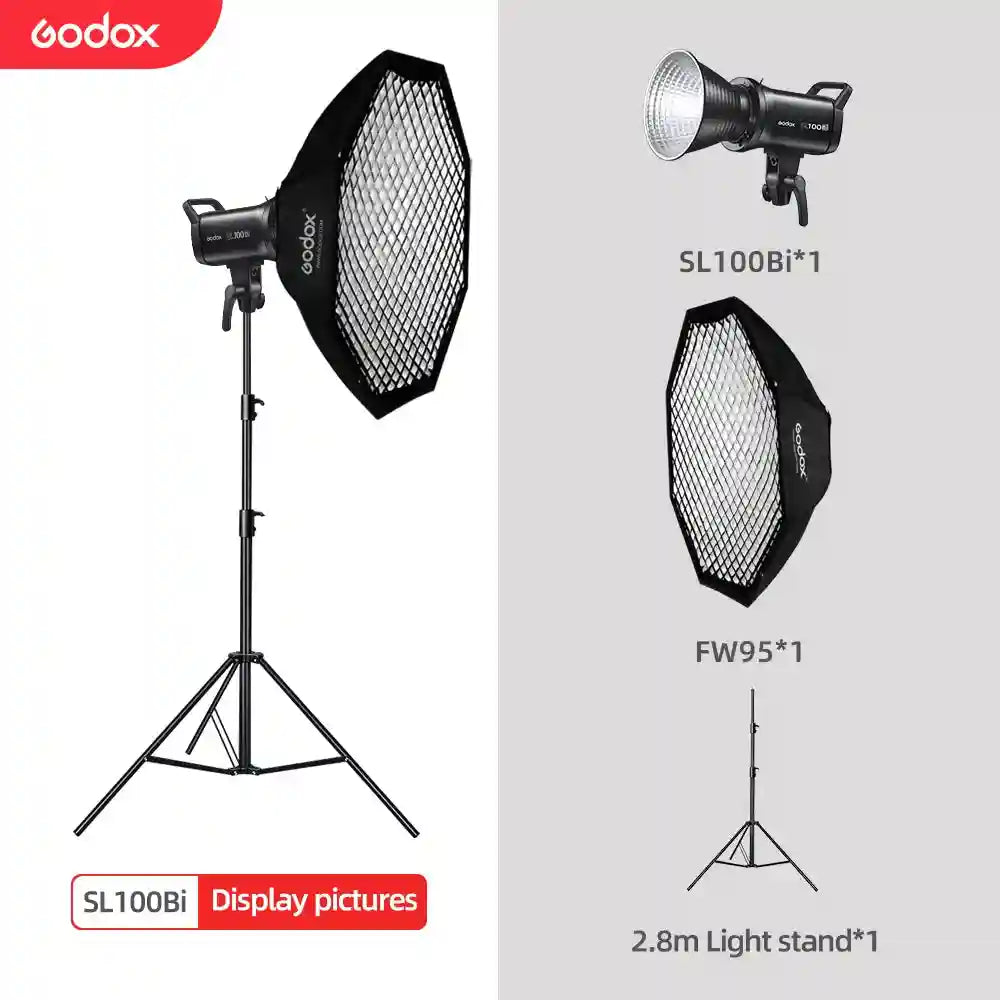 Godox SL100Bi Bi-Color LED Video Light - 100W Bowens Mount Studio Kit Kit 8 Tidesmit