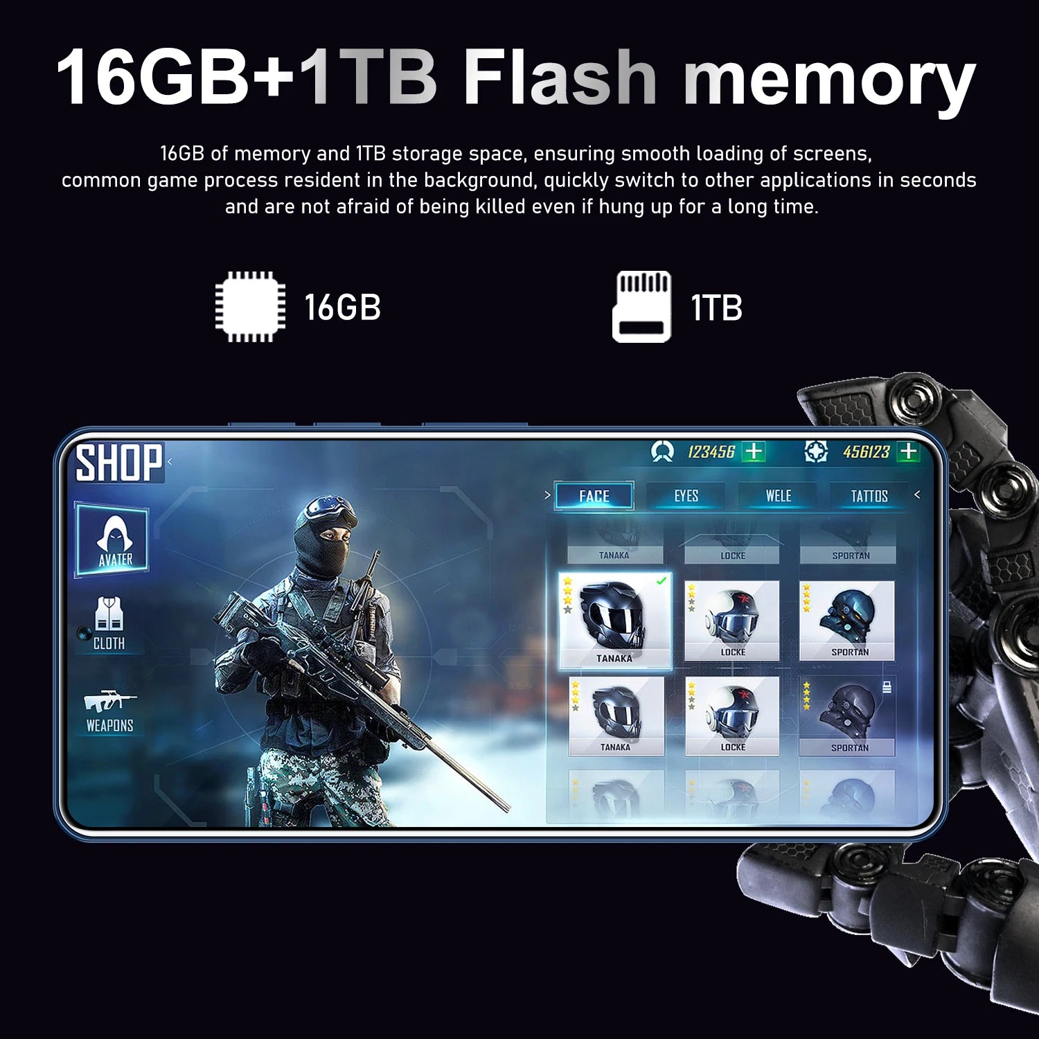 GT10 Pro Android Smart 5G Phone with 16GB RAM & 1TB Storage HighDef Screen Tidesmit