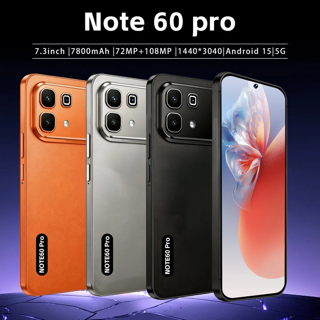 Note 60 Pro 5G smartphone showing side profile design with 108MP camera and long battery life