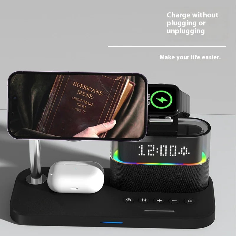 Three-In-One Wireless Charger with Magnetic Feature 15W USB Input for Apple Mobile Phones Headphones Watches Tidesmit