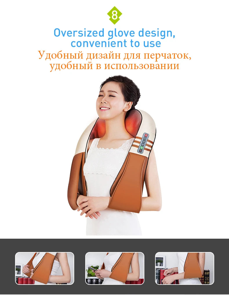 Neck and Shoulder Massager with 16 Heating Nodes - Tidesmit EU Relaxation Treatment Tidesmit
