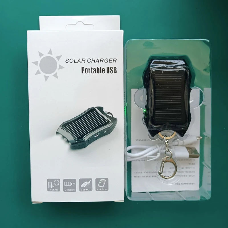 Solar Charger Mobile 1200mAH Keychain Power Supply Charger Battery Power Bank Cellphone New With Keychain Tidesmit