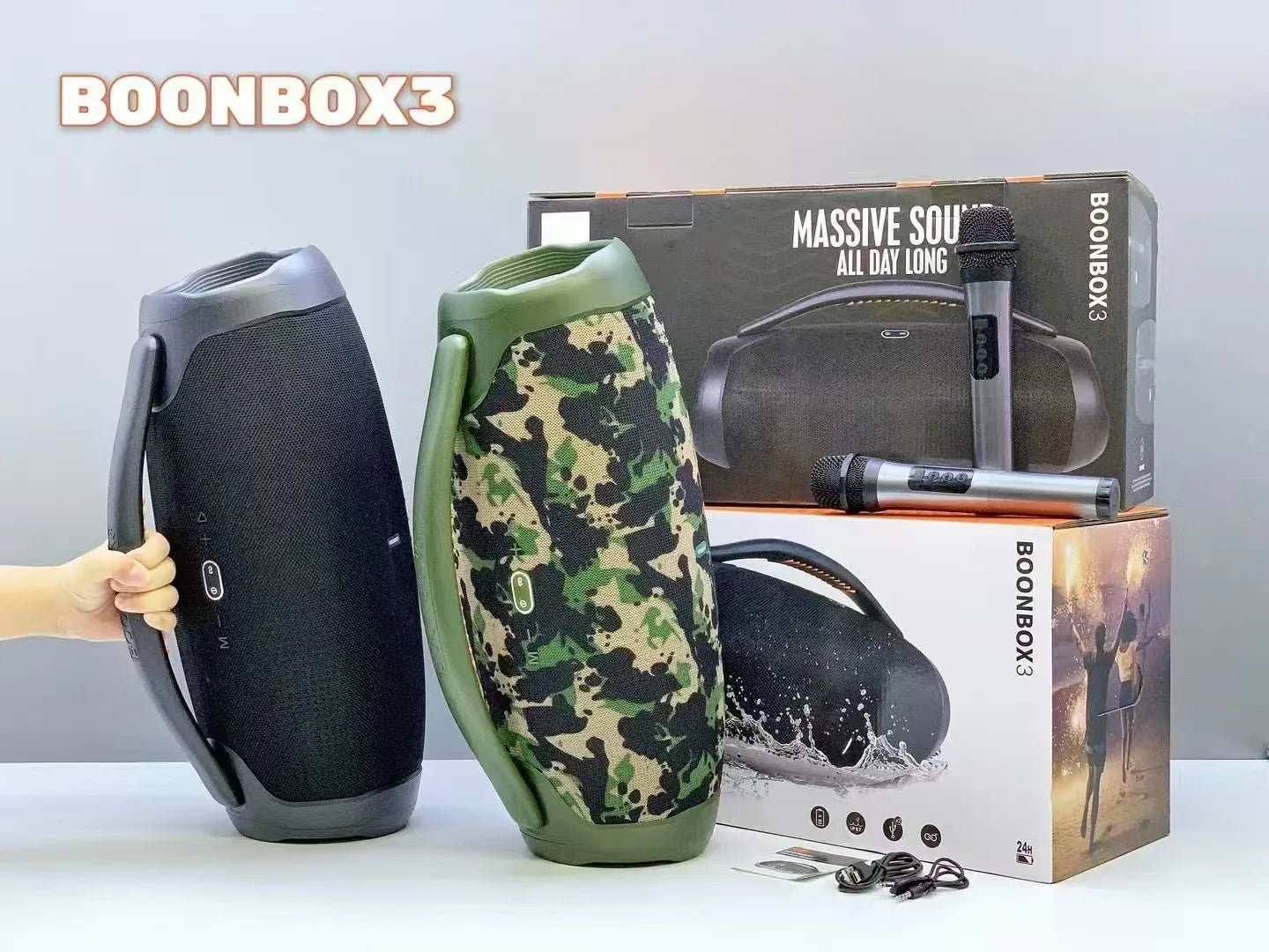 Extra Large 50CM 80W J-BL BOOMBOX3 Outdoor Portable Speaker with Heavy Bass Wireless Bluetooth Music and Long Battery Life My Store