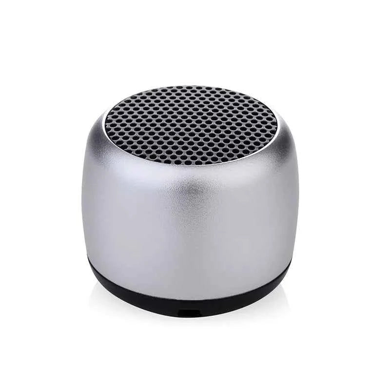 High Quality Portable Bluetooth Speakers 5W Wireless Bass Mini Size Cute Lanyard Home Theatre Mobile Phone Outdoor 1 Year Silver Metal 0.8" My Store