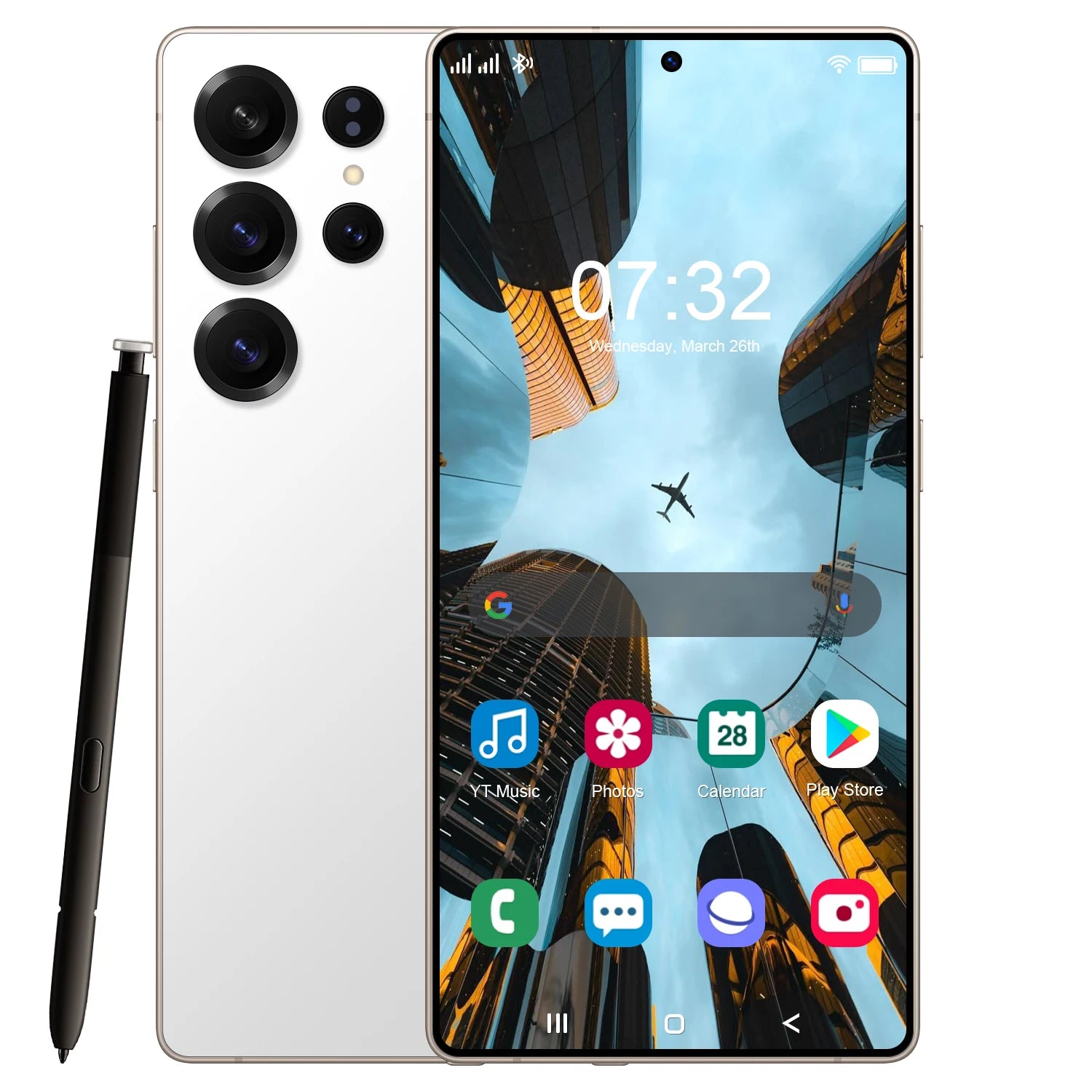 5G Smartphone Android 15 | 128GB Unlocked Dual SIM Phone White 4 G 128 GB Tidesmit