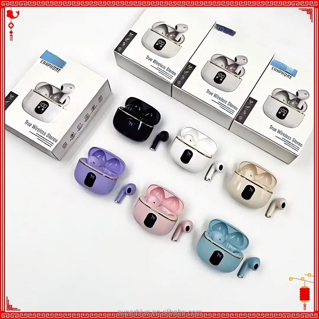 JL Chipset Over-Ear Waterproof TWS Earbuds T02 BT5.3 Wireless In-Ear Headphones for Sports & Gaming with LED Battery Indicator Tidesmit