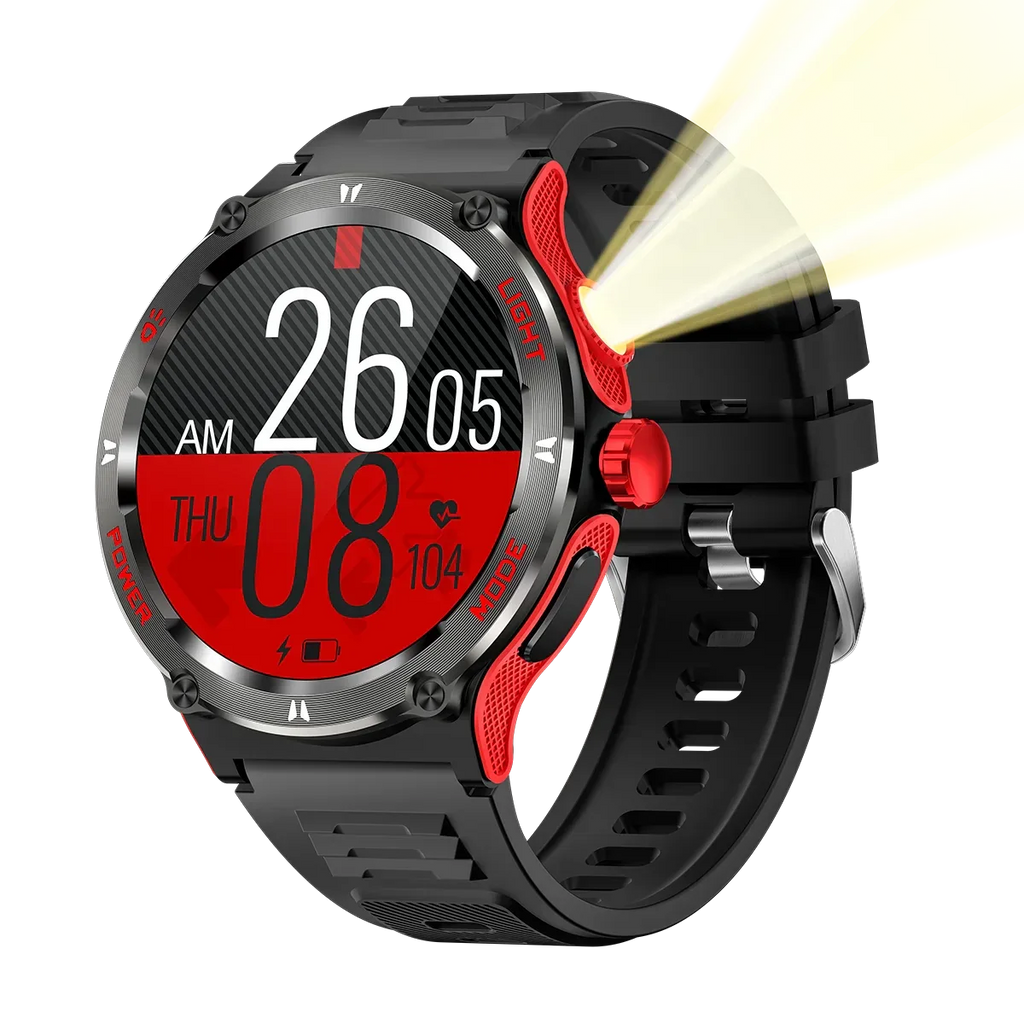 OEM ODM Supplier Electronic Digital KT76 Smartwatch Flashlight 3ATM Waterproof Swimming Running Sport Smart Watch for Men - Tidesmit