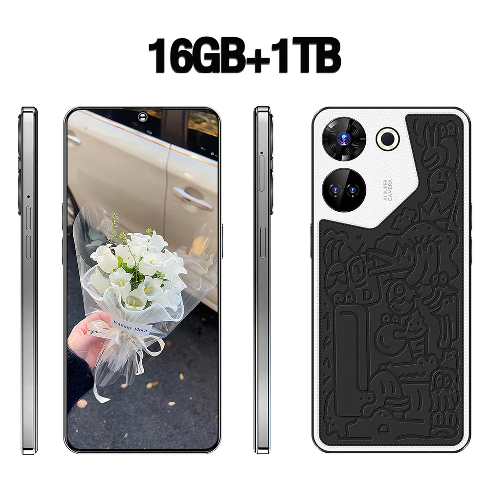 Tidesmit C20 Pro 7.3 inch Android smartphone with 16GB RAM and 1TB storage in sleek global version design