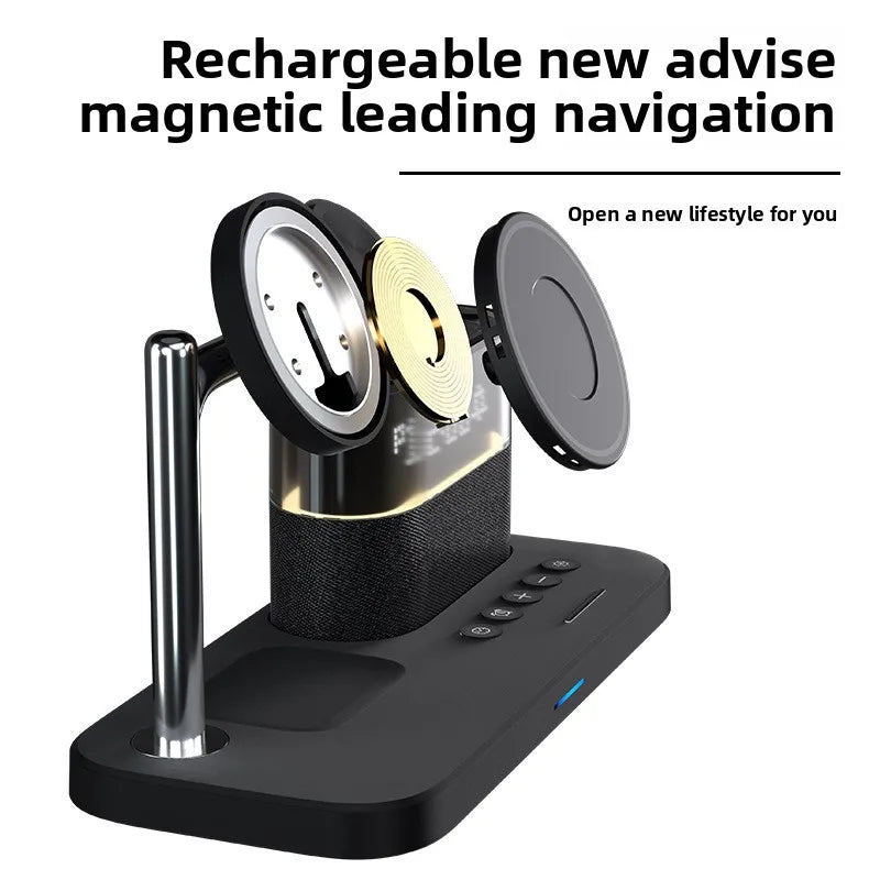 Three-In-One Wireless Charger with Magnetic Feature 15W USB Input for Apple Mobile Phones Headphones Watches Tidesmit