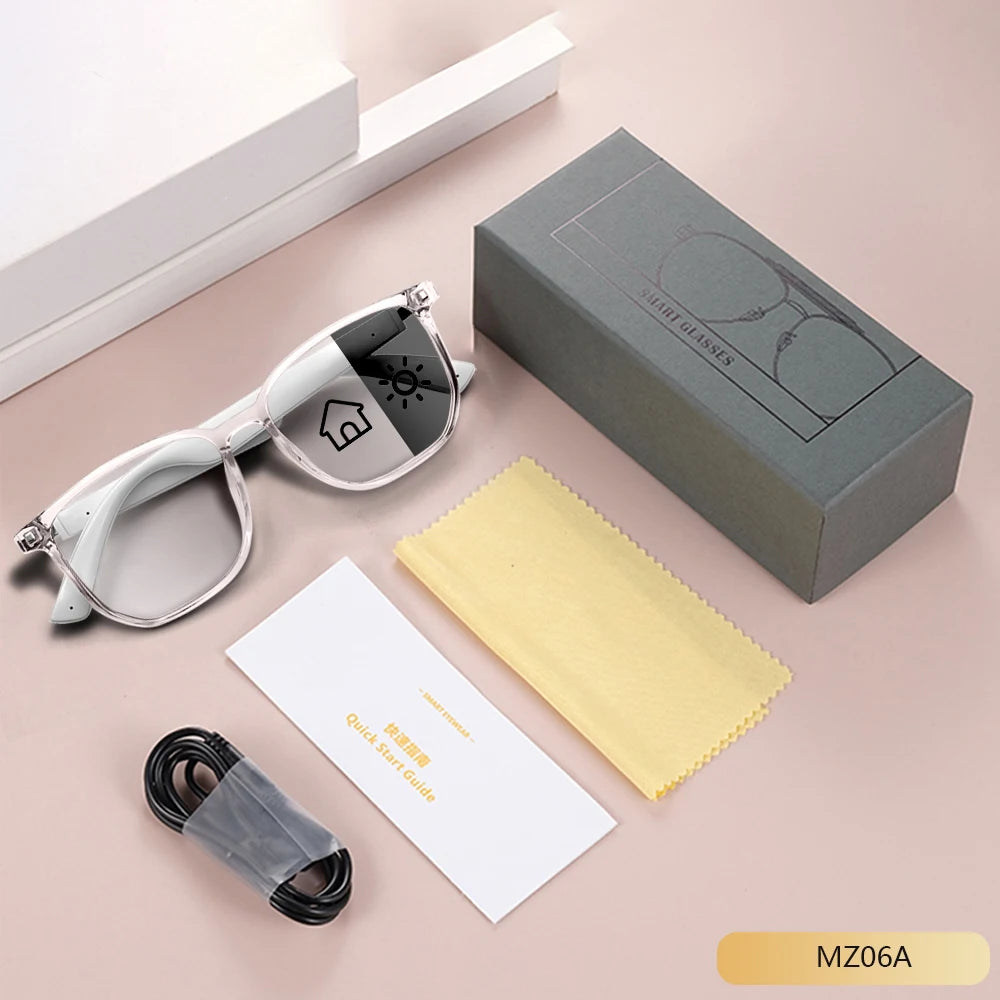 2025 MZ06 Smart Wearable Headset Intelligent AI BT Music Voice Assistant Anti-blue Light Sports Sunglasses Smart Glasses for Men Tidesmit