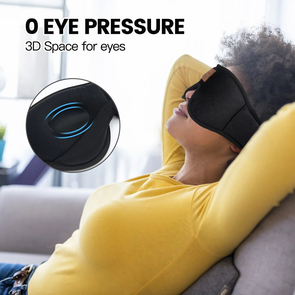 Bluetooth Sleep Mask Wireless Headphones - Ergonomic Side Sleeper Design Tidesmit