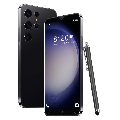 SVm Sun S23 Ultra Android Smart Phone High Quality 8+256GB HD Screen Resolution LTE and CDMA Cellular in French and Spanish Black Tidesmit