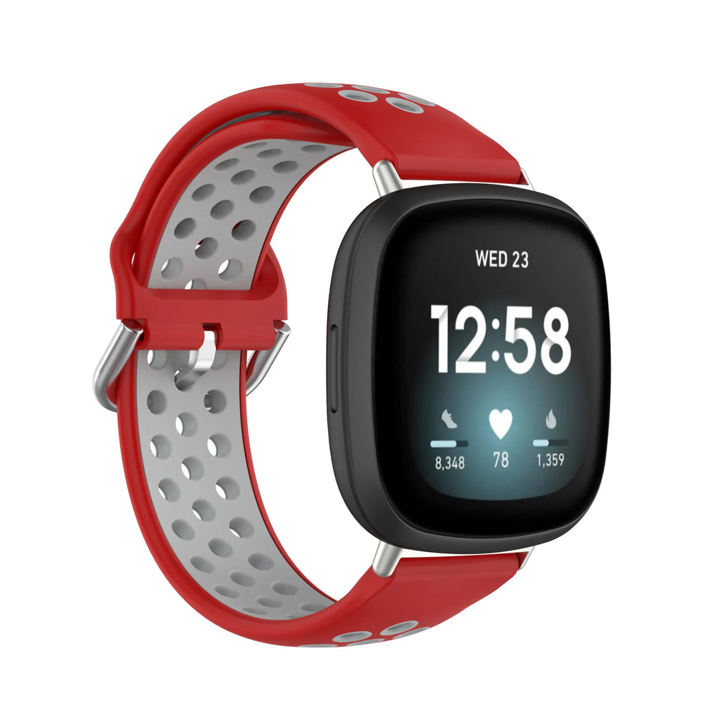 Colorful soft silicone sport wristband for Fitbit Versa 3 and Sense smartwatches in a stylish design