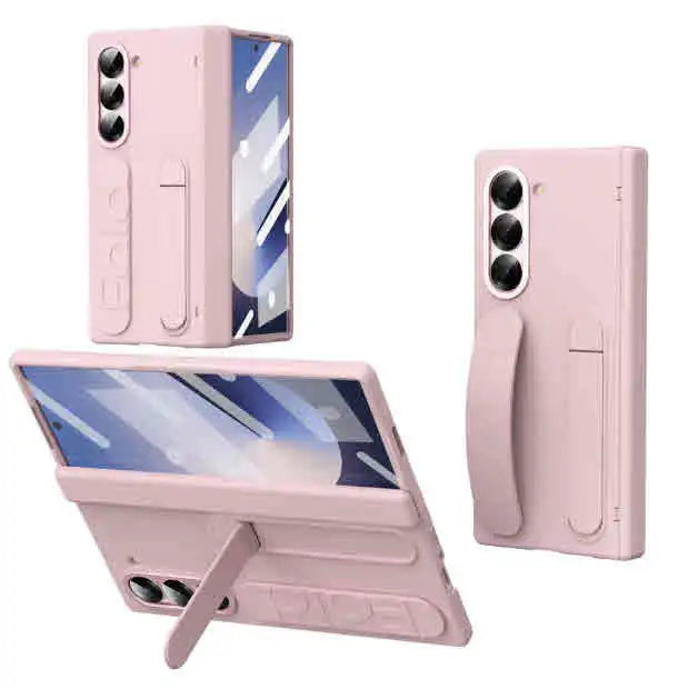 For Samsung for Galaxy Z Fold 6 Screen Protector Case with Tempered Glass Cover Mobile Phone Cases Product Type Pink OPP Bag Tidesmit