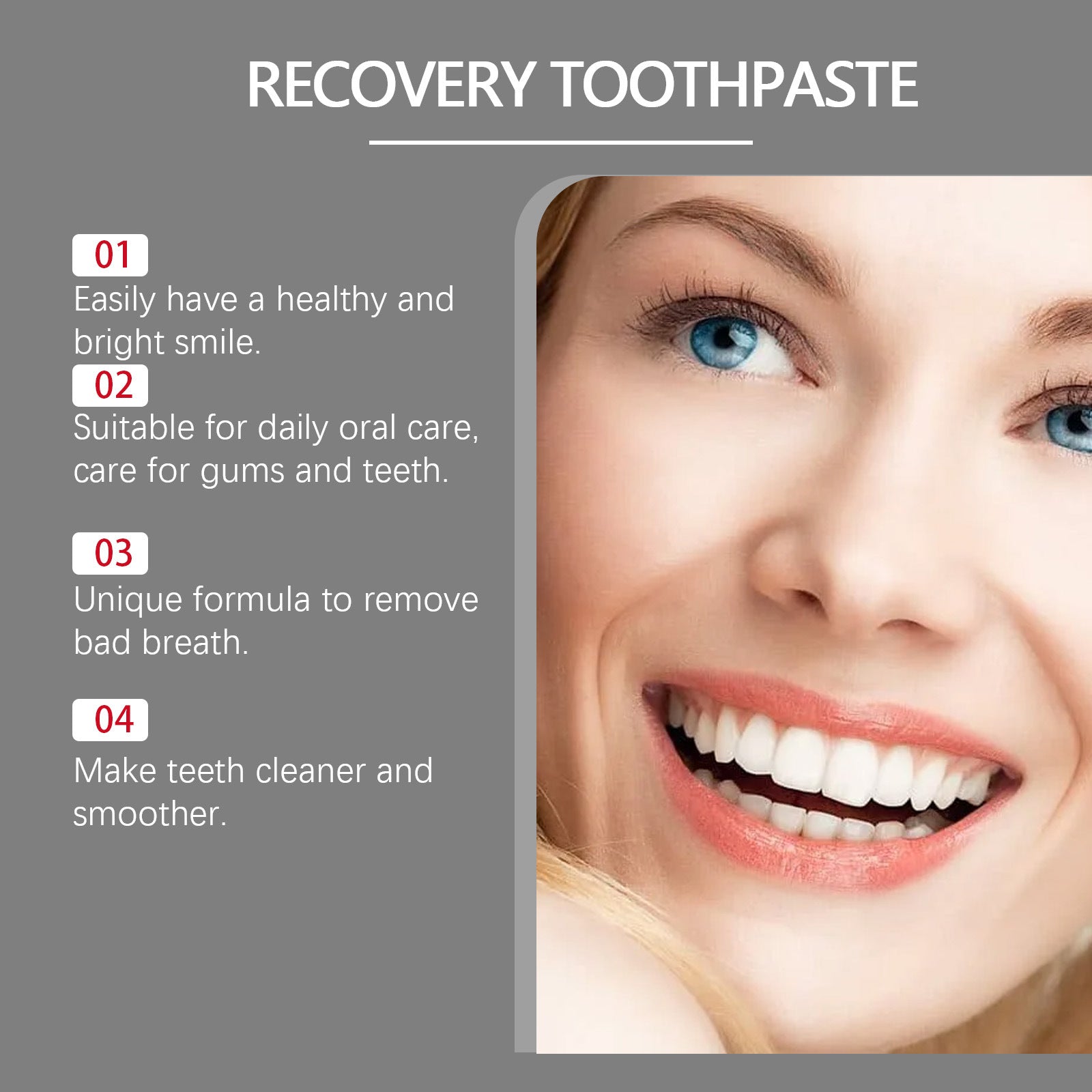 Tidesmit Nano Hydroxyapatite whitening toothpaste for enamel repair, stain removal, and sensitive teeth care.