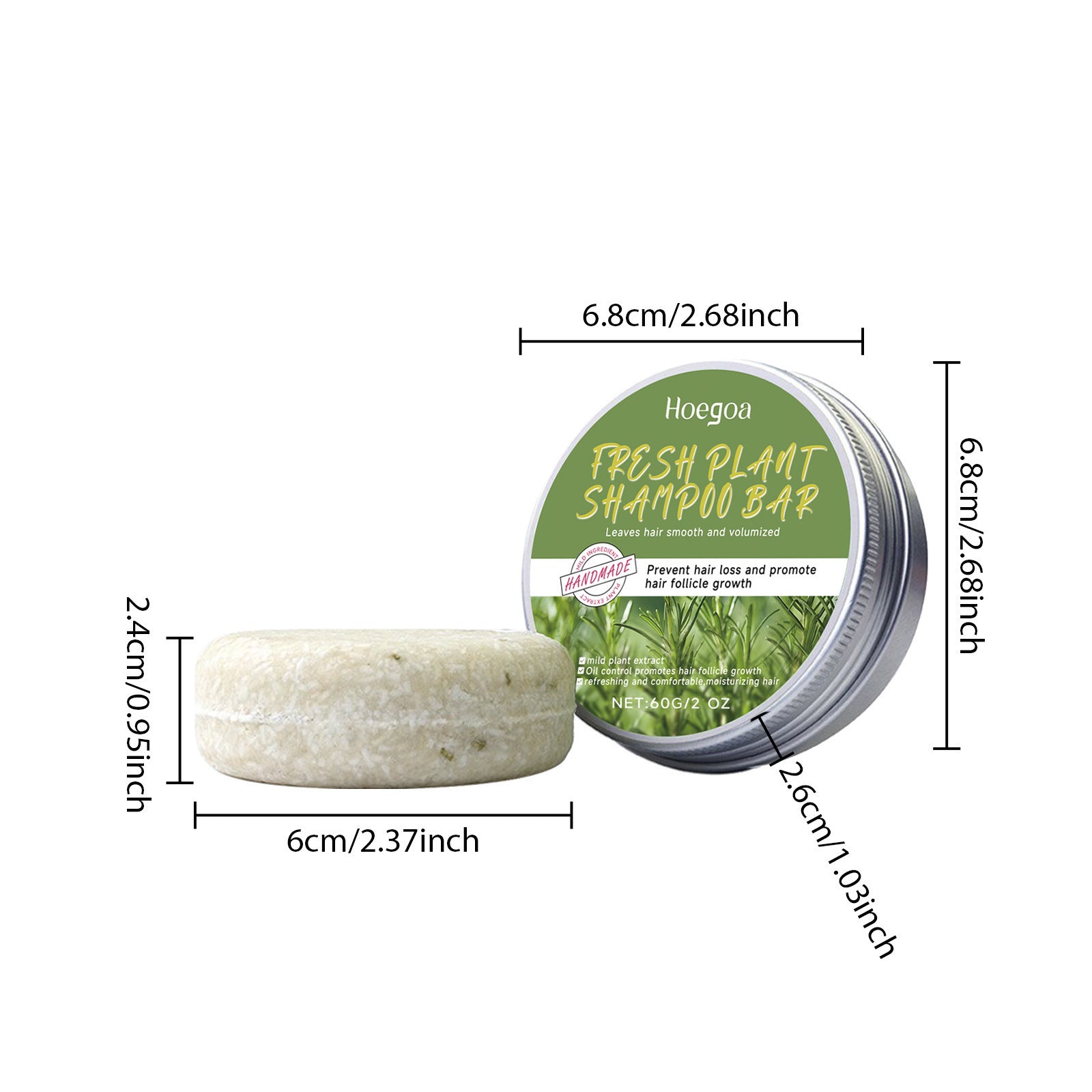 Rosemary Shampoo Bar Anti Hair Loss Oil Control Promote Hair Growth Refreshing Smoothing Volumizing Handmade Natural Hair Soap