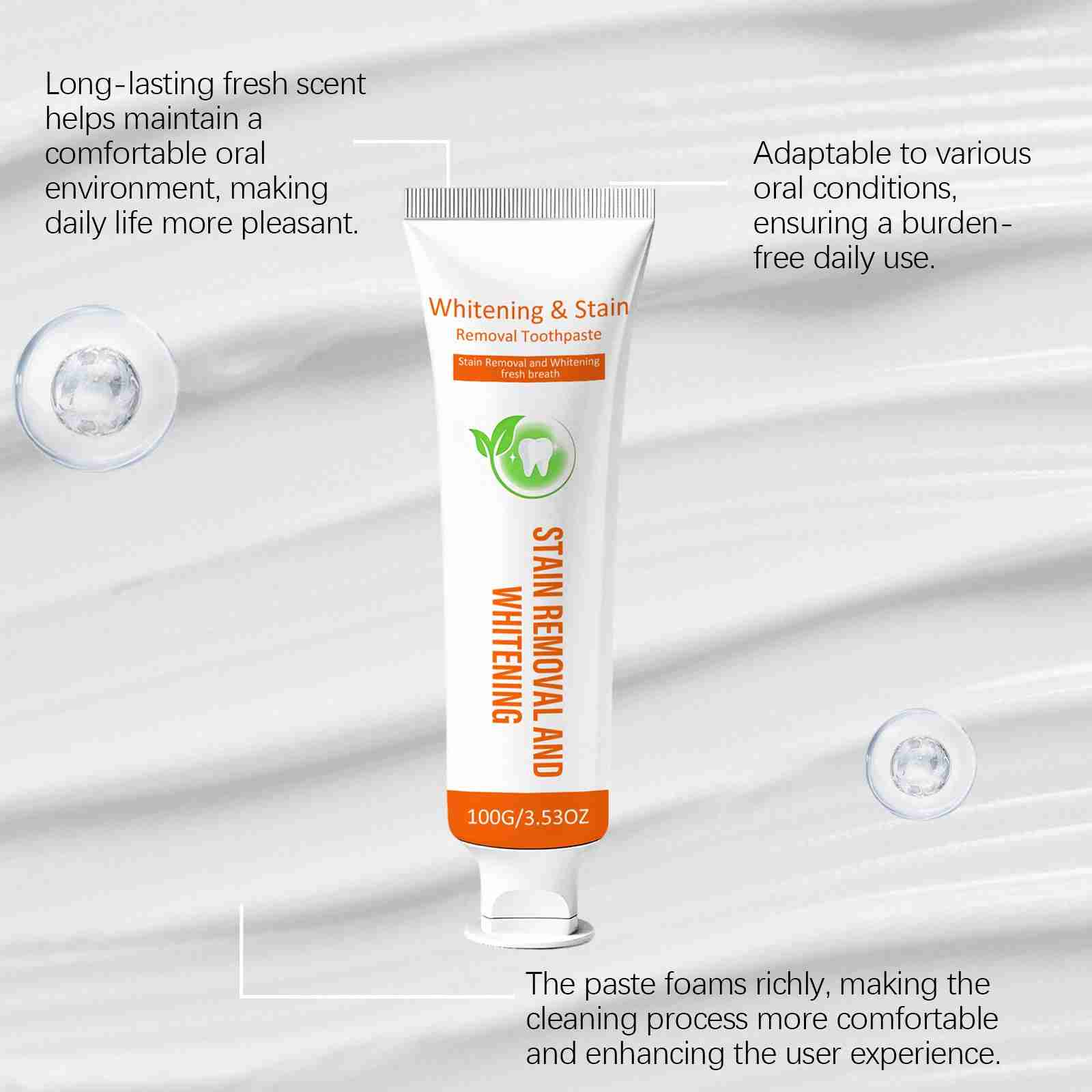 Tidesmit teeth whitening toothpaste for plaque removal, gum protection, and enamel strengthening