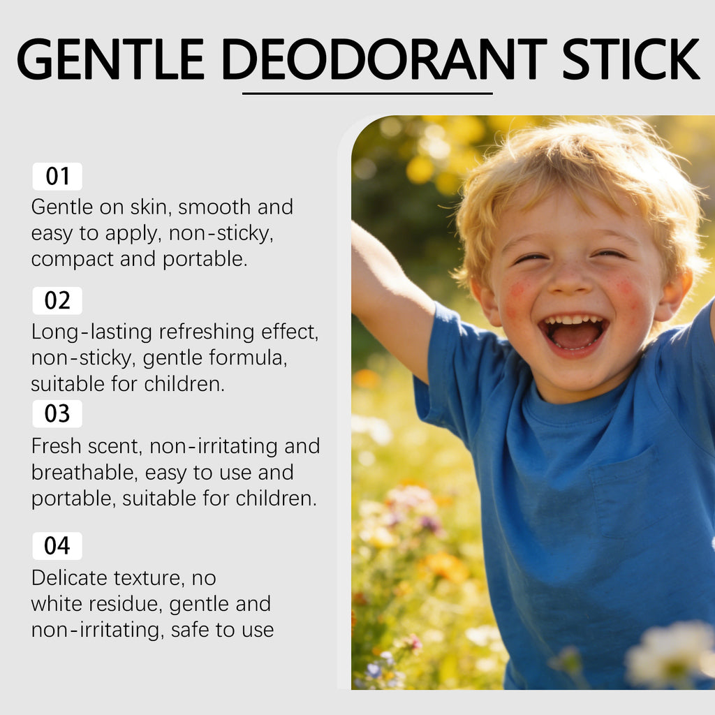 Tidesmit kids antiperspirant stick for sweat odor inhibition and lasting refreshing armpit fragrance protection
