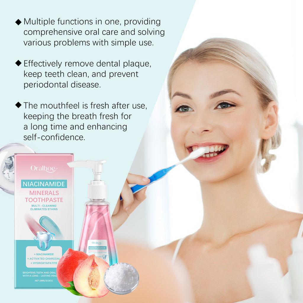 Tidesmit Niacinamide bleaching toothpaste for plaque removal, yellow stain reduction, and fresh breath care