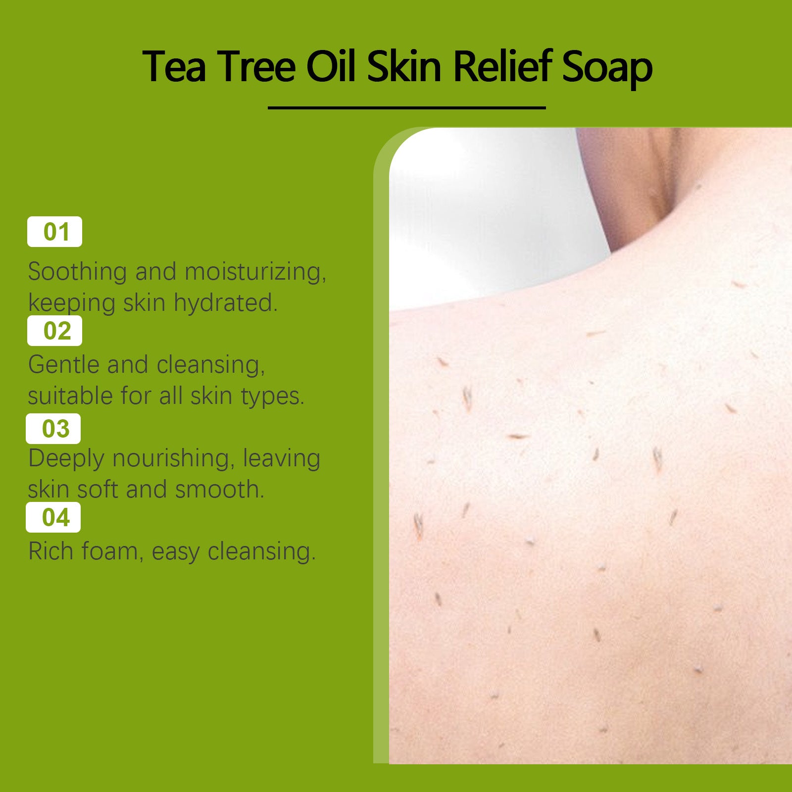Tea Tree Oil Soap Deep Cleansing Bar - Natural Cruelty-Free Skin Care Scrubs Treatments Tidesmit