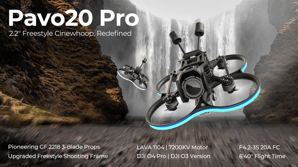 Pavo20 Brushless Whoop Quadcopter ELRS 2.4G - 4 Battery Flight Kit Tidesmit