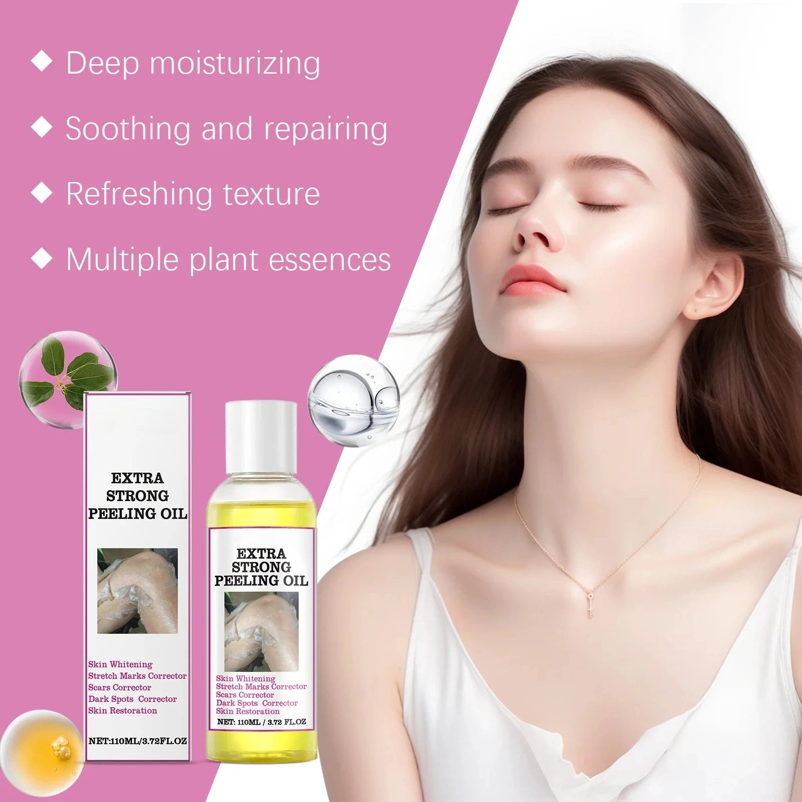 Exfoliating Yellow Skin Oil For Body Skin Moisturizing Nourishing Brightening Firming Moisturizing Massage＆Beauty Care Oil 110ml