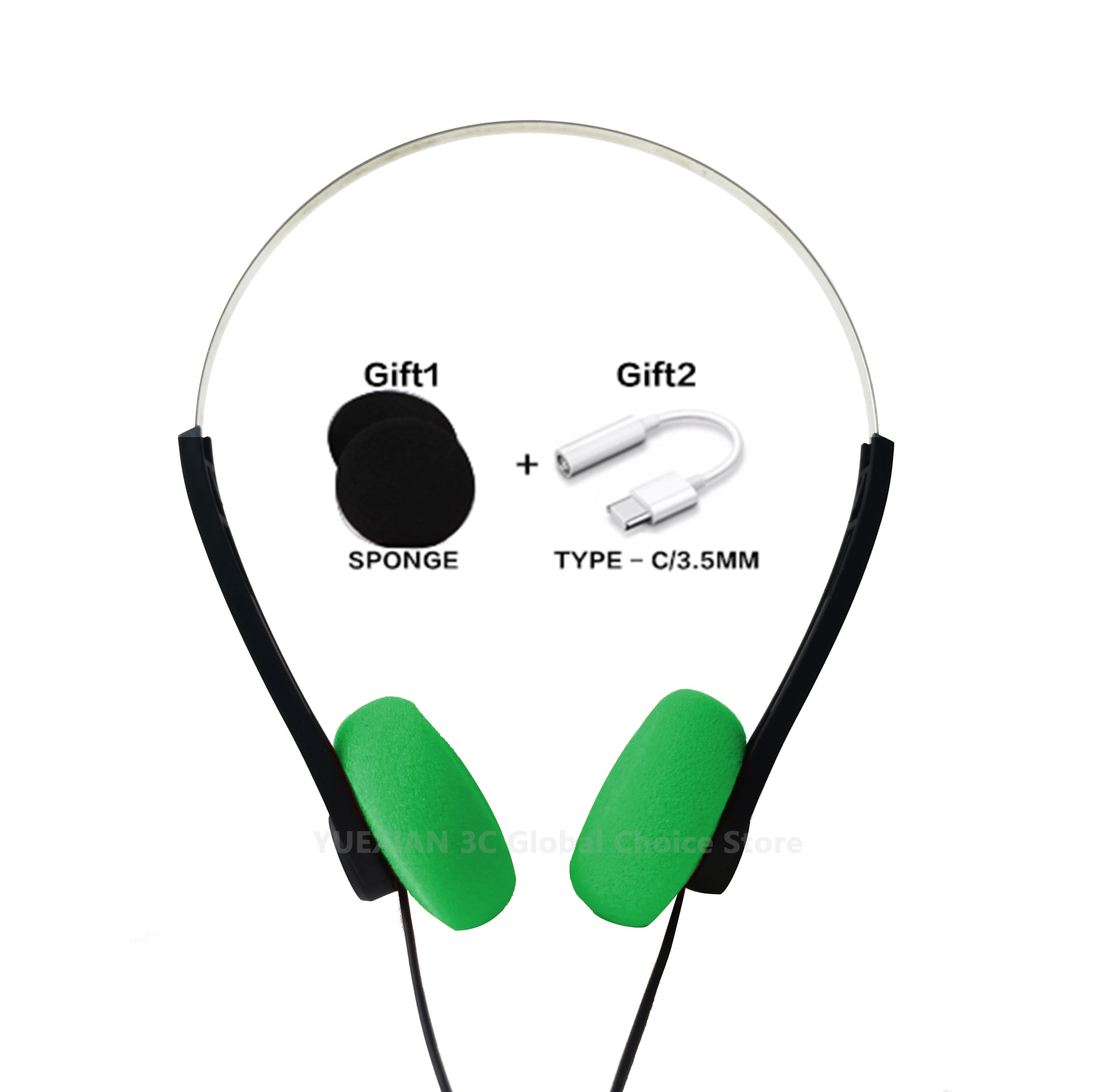 Retro Wired Headphones with Microphone - Lightweight Over-Ear Design Tidesmit