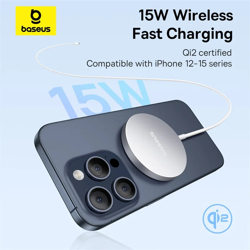 15W MagSafe Compatible Wireless Charger for iPhone 16 Series Tidesmit