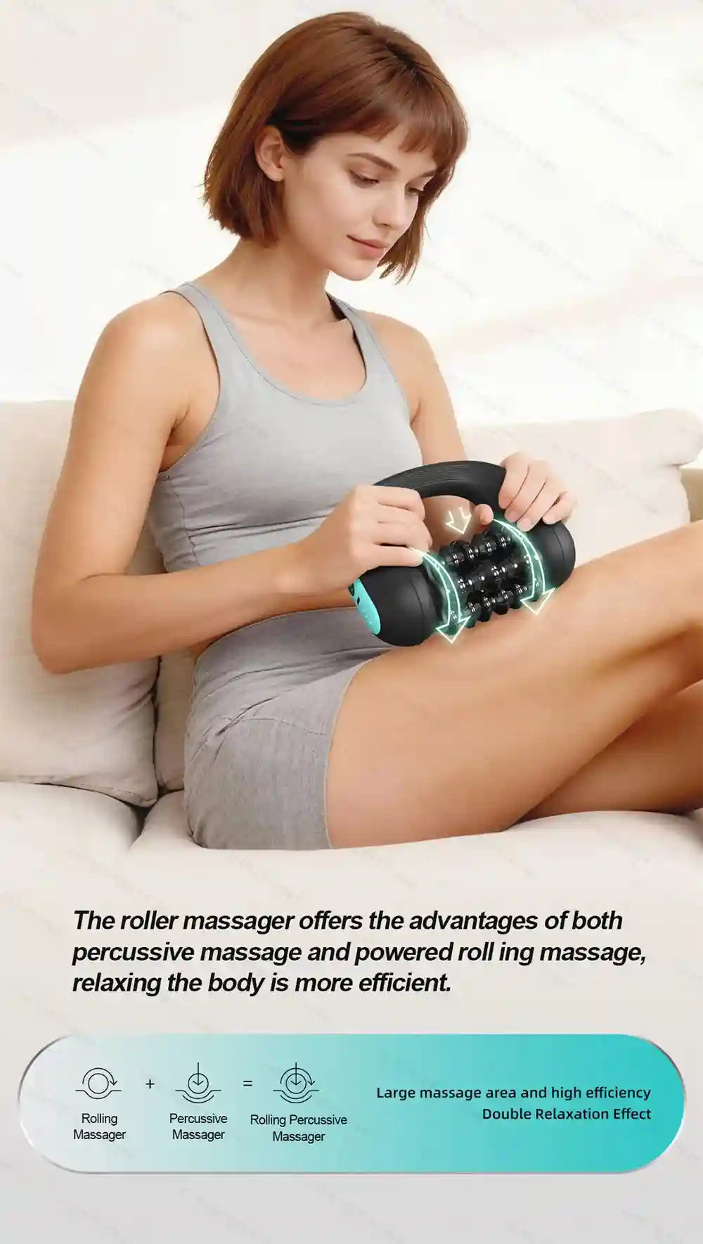 Electric Massage Roller | 3-Speed Deep Tissue Muscle Recovery Device Massage Roller Tidesmit