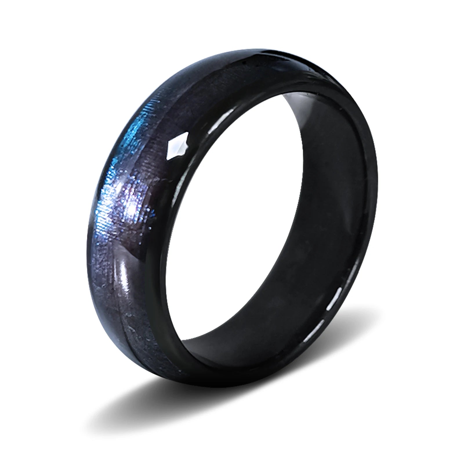 NFC Programmable Ceramic Smart Health Ring - 888 Bytes Waterproof BLUE US SIZE 7 Tidesmit