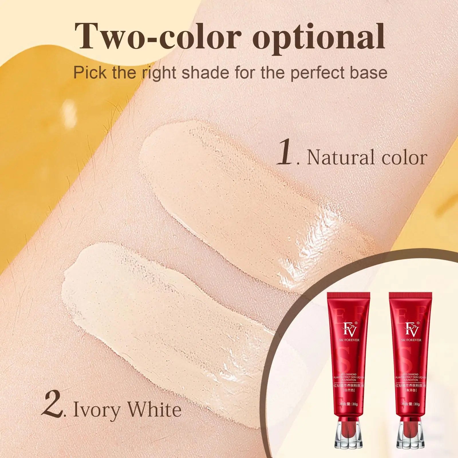 Tidesmit 30g hydrating liquid foundation texture close-up for natural oil-control waterproof face makeup coverage