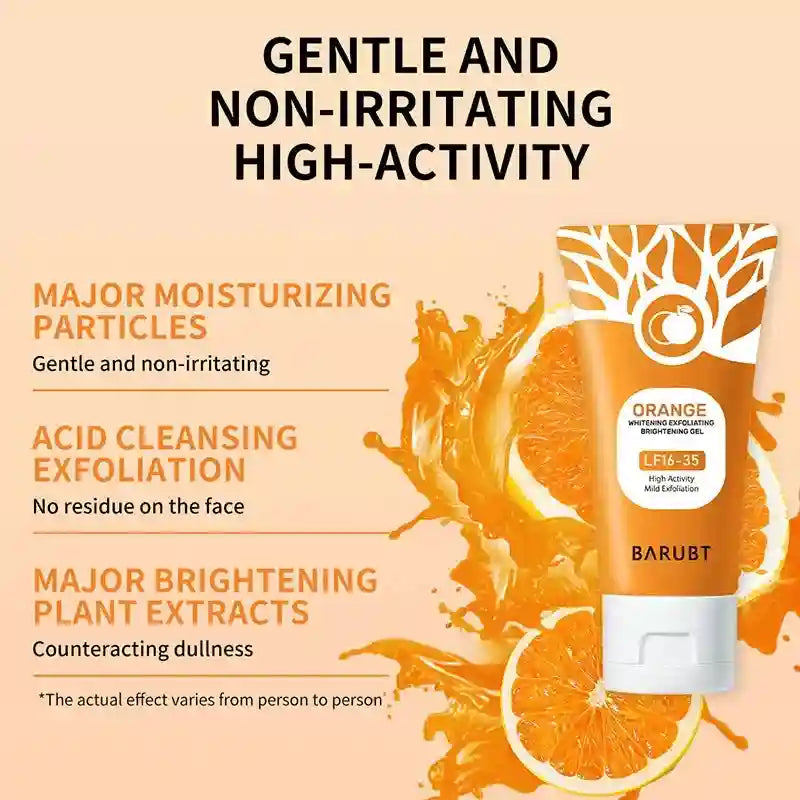 Orange Exfoliating Gel for Face and Body - Professional Deep Cleansing Scrubs Treatments Tidesmit