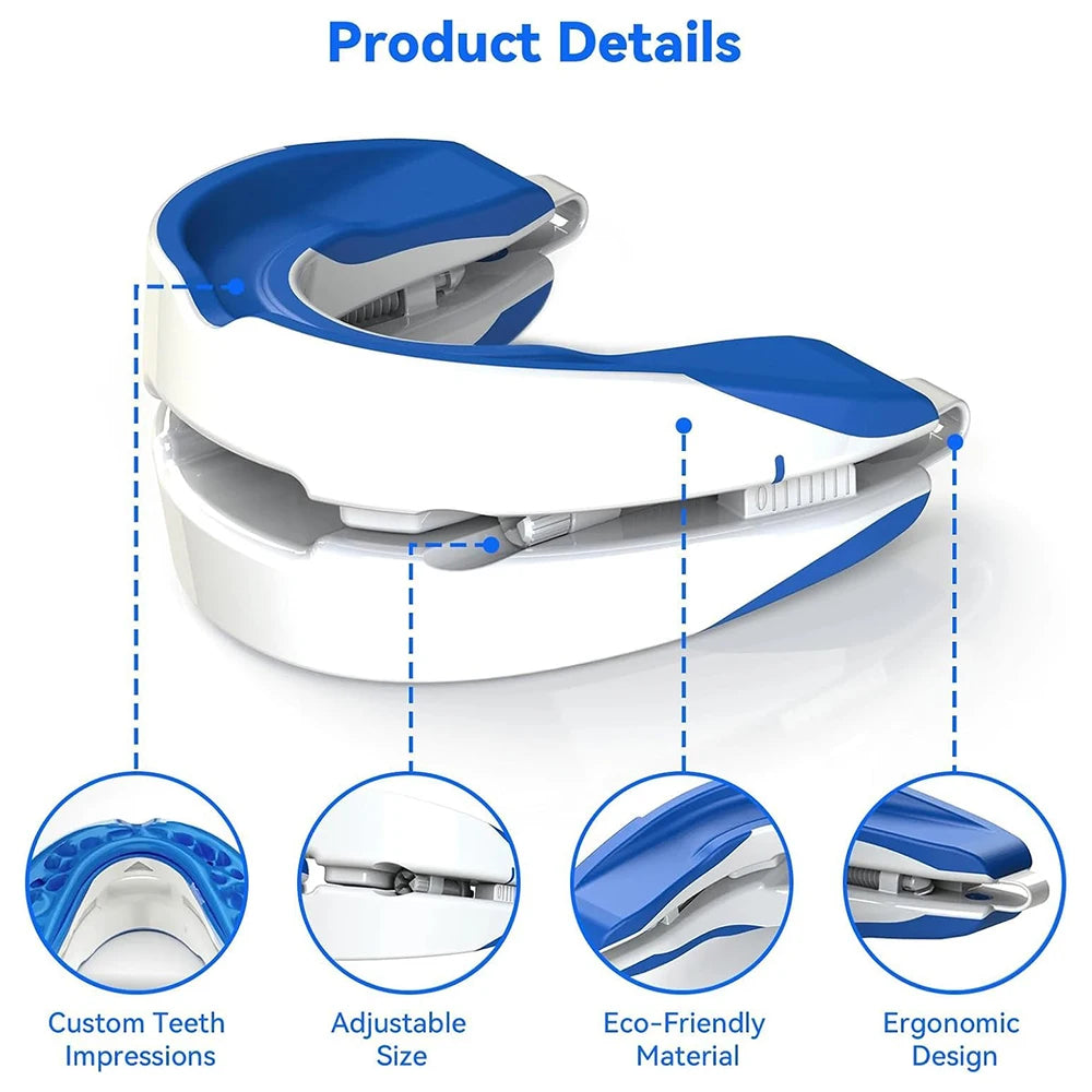 Anti-Snoring Mouthpiece Anti-Snoring Device Night Time Teeth Mouthguard Adjustable Sleeping Mouth Guard for Bruxism Stop Snoring