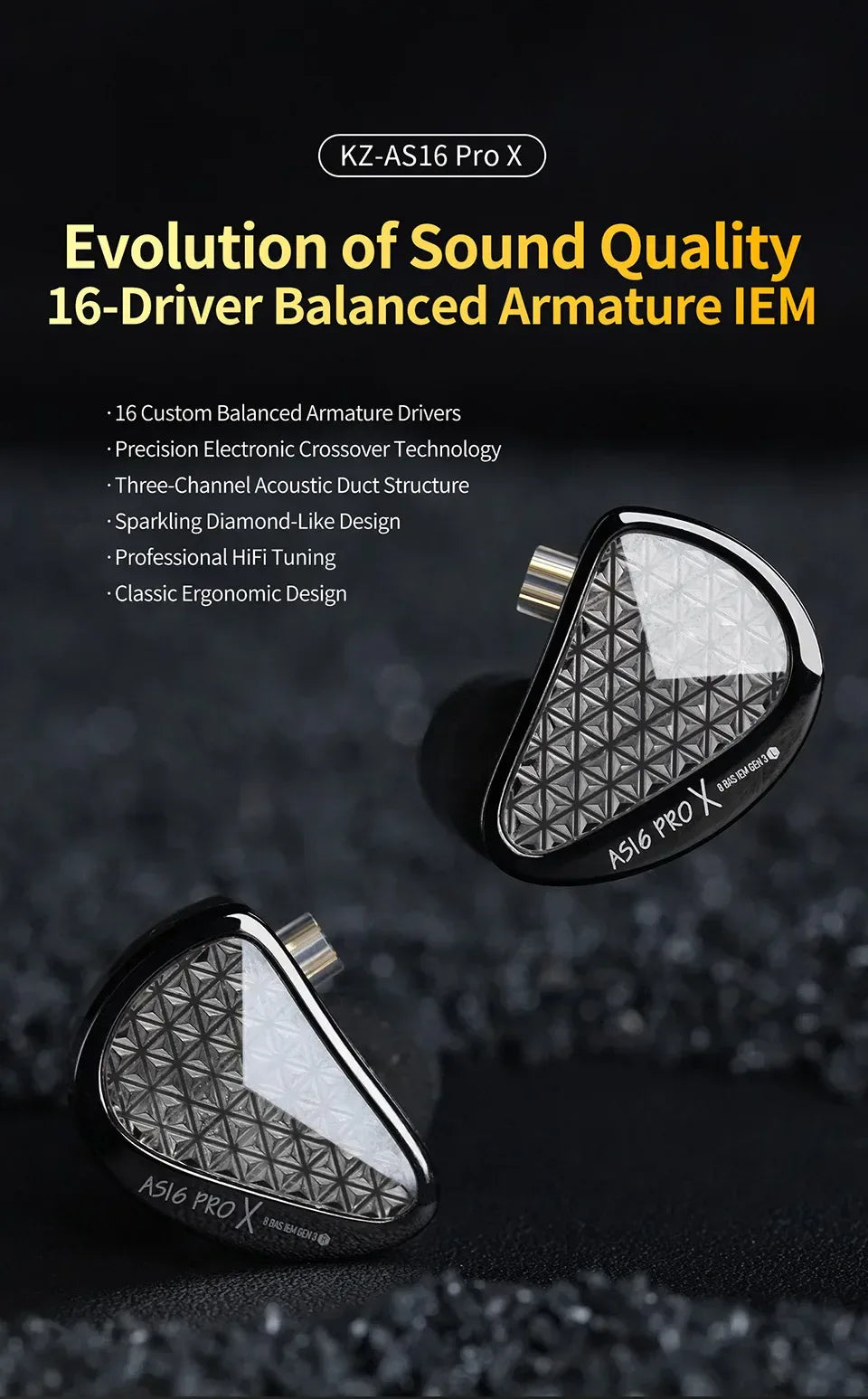 16BA In-Ear Monitors: Tidesmit HiFi Wired Earphones with Detachable Cable Tidesmit