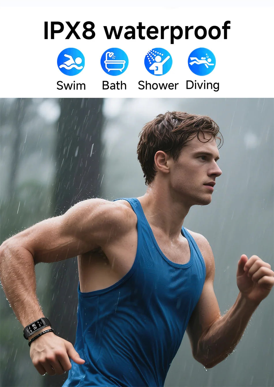 New Call Reminder Smart Watch Men Women Sports Fitness Tracker Smart Bracelet IPX8 Waterproof Heart Rate Sleep Monitor Pedometer