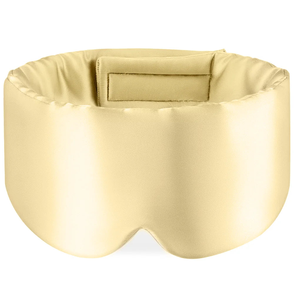 100% Mulberry Silk Sleep Mask Soft Padded Eyemask Eyeshade Blocking Light for Travel & Nap Comfortable Sleeping Eyepatch