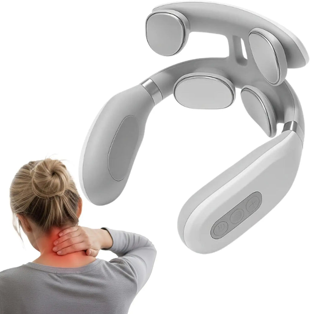 Tidesmit Portable Neck Massager - EMS Stress Relief Device (White) Relaxation Treatment White Tidesmit