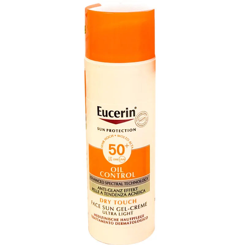 Tidesmit Eucerin Oil Control SPF50+ matte face sunscreen for oily acne prone skin with non greasy UV protection