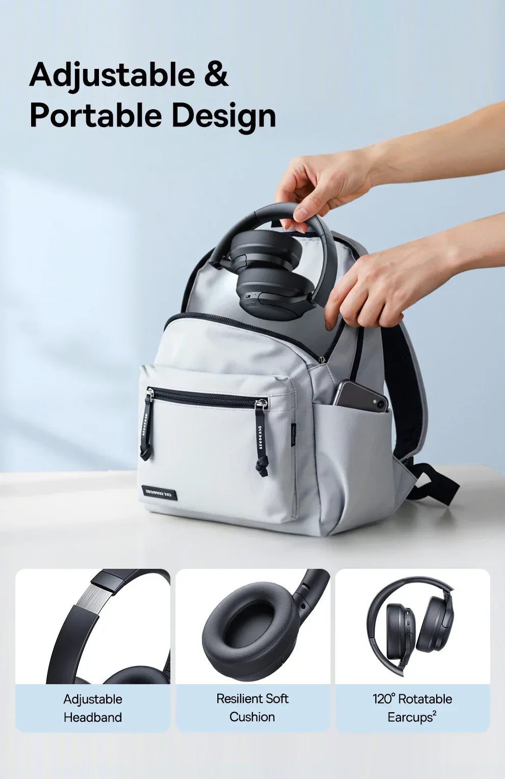 Tidesmit 70H Wireless Bluetooth Headphones Foldable Over-Ear Tidesmit