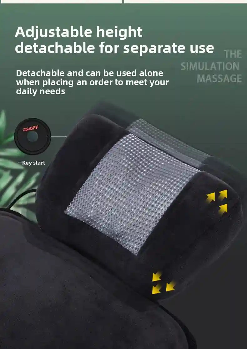 Electric Massager Seat Cushion with Heat and Airbag Lumbar Support Massage Roller Tidesmit