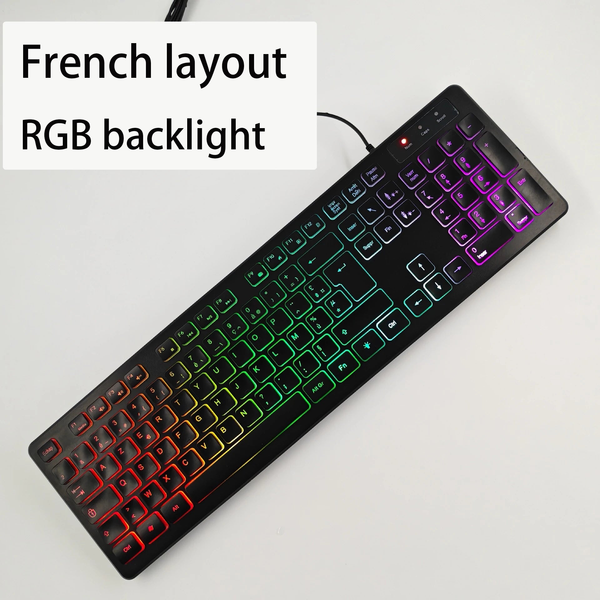 French（AZERT）/Spanish/Russian/Arabic/German keyboard layout Backlit wired Desktop Gaming Keyboard For Desktop Computer office