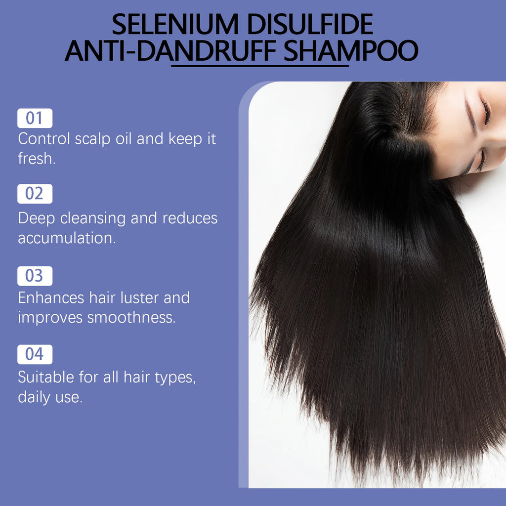 Selenium Disulfide Shampoo Anti-Dandruff Oil Control Repair Dry Hair Deep Clean Soothing Scalp Enhance Hair Luster Elasticity