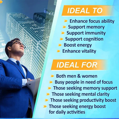 Lion's Mane mushroom extract supplement bottle for cognitive adaptogen support to enhance focus and energy.